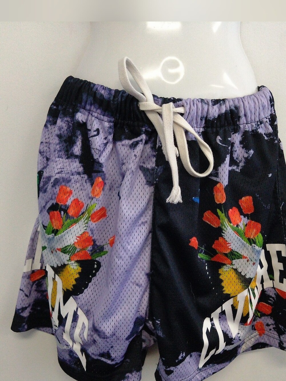 Men's Purple Tiedye Mesh Shorts